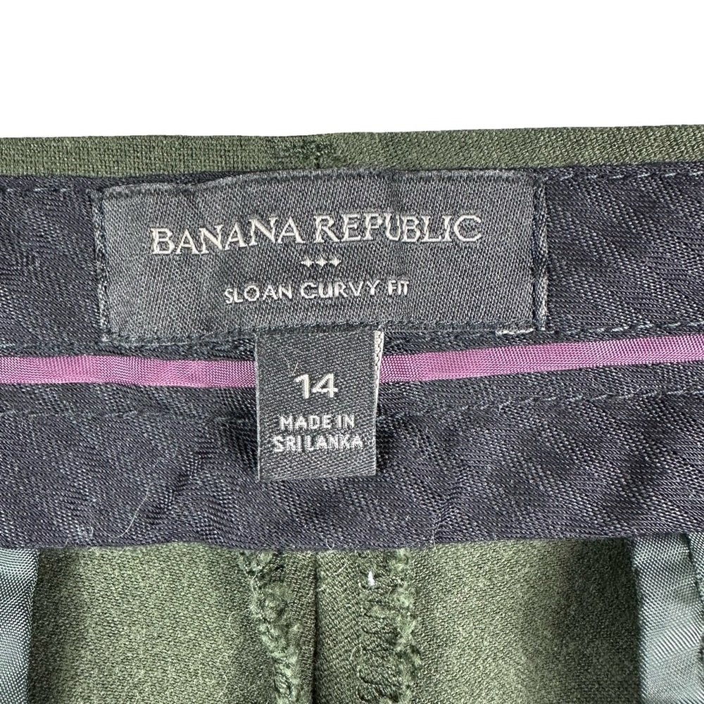 Banana Republic Sloan Curvy Fit Green Stretch Business Casual Pants Size 14 - Picture 7 of 11